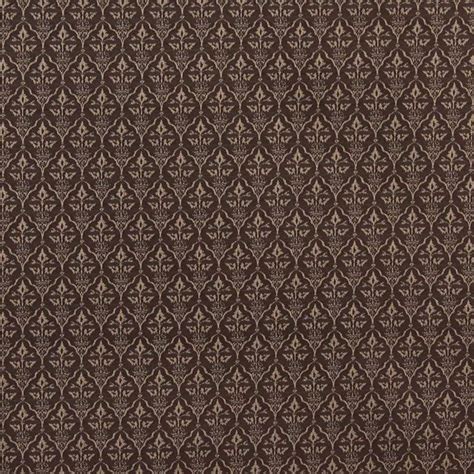 B666 Brown Diamond Cameo Woven Jacquard Upholstery Fabric By The Yard