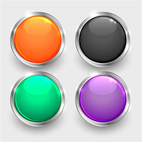 Set Of Shiny Round Glossy Buttons Download Free Vector Art Stock
