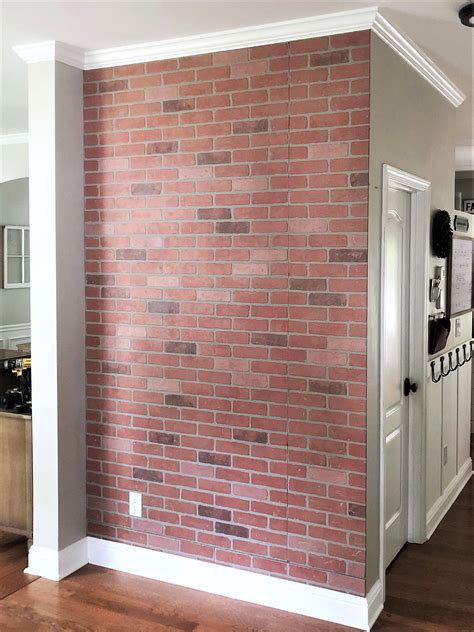 Diy Faux Brick Wall With A German Schmear Look Using These Brick Panel
