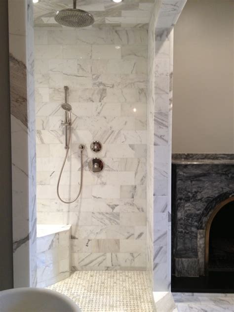 What is the difference between carrara and calacatta marble? Calacatta Shower