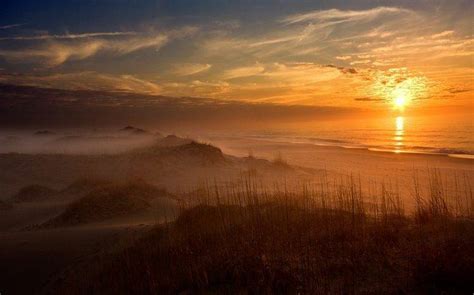 Nature Landscape Sunset Clouds Beach Mist Dune Sand