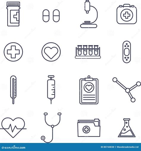 Various Medical Equipment Vector Icons Stock Vector Illustration Of
