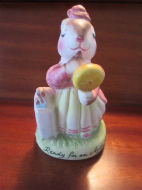Vintage Ready For An Avon Day Bunny Rabbit Lipstick Precious Moments