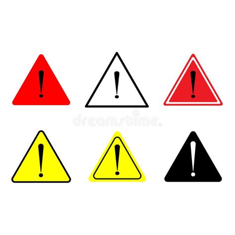 Triangles Exclamation Mark Attention Sign Safety Concept Flat