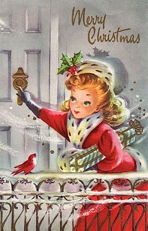 Old Christmas Post Сards — Vintage Christmas Lady 640x1000 Vintage