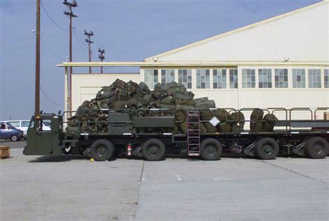 A Us Air Force Usaf Tunner 60k Loader Loaded With Us Marine Corps