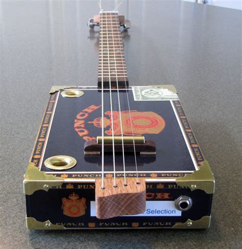 Cigar Box Guitar 4 String Black Punch