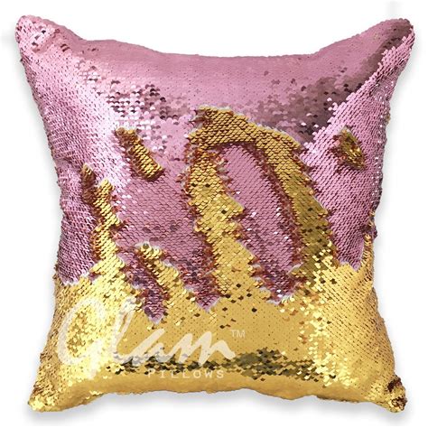 Rose Gold And Gold Reversible Sequin Glam Pillow Glam Pillows