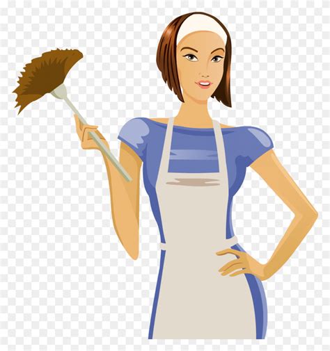 Maid House Cleaning Royalty Free Vector Clip Art Illustration