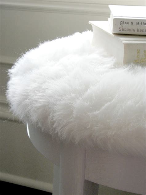 Accent plus white faux fur vanity stool model no :10018980 read more. Life Love Larson: Look for Less Challenge: Faux Fur Vanity Stool