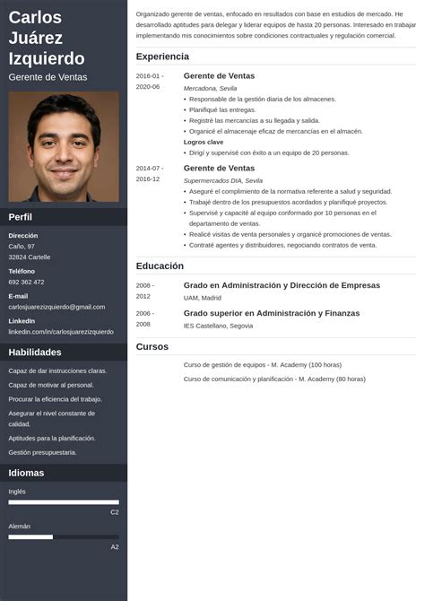 Como Elaborar Un Cv Exitoso Curriculum Vitae Template