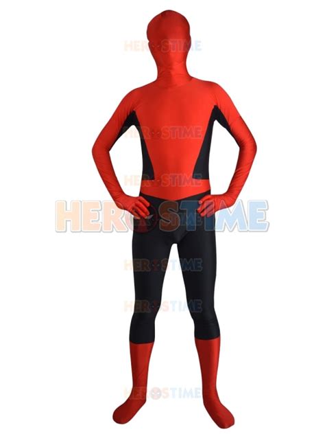 free shipping navy blue and red spider man design zentai fullbody suit zentai spandex lycra