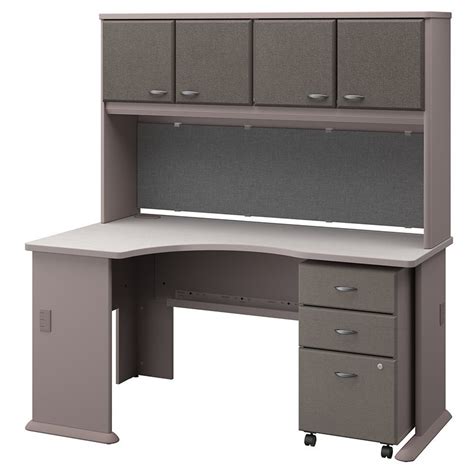 Corner desk with drawers and file cabinet. Bush Business Furniture Series A Left Corner Desk with ...