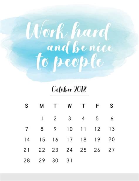 I can t believe it. October 2018 Calendar with Quotes | Inspirational quotes calendar, Calendar quotes, Quotes