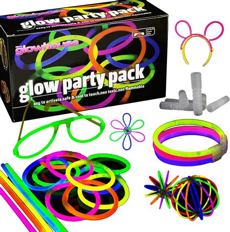 Huge Glow Stick Party Pack 220 Pcs Inc Connectors 100 Glow Sticks Premium Quality Glowhouse Uk