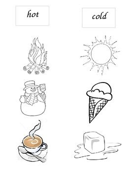 Opposites online worksheet for preschool. Quick Hot and Cold Picture Sort by Sarah Sadler | TpT