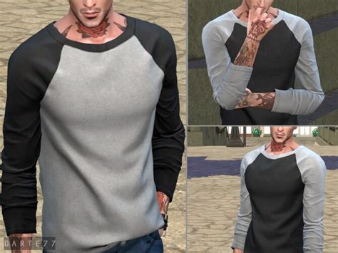 Raglan Long Sleeve T Shirt By Darte77 At Tsr Sims 4 Updates