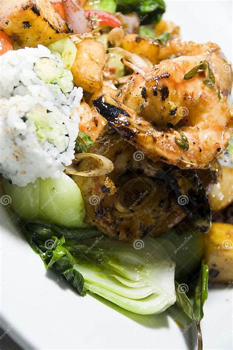 Grilled Lemon Grass Shrimp Thai Food Stock Image Image Of Food Fresh