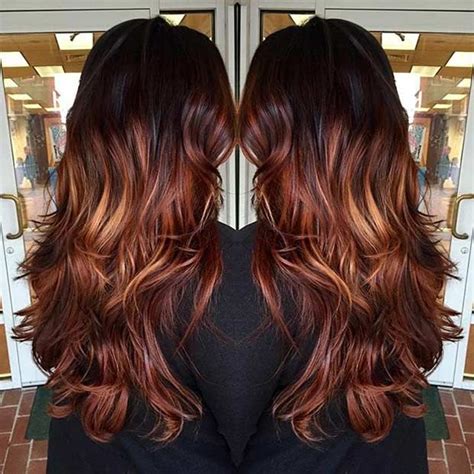 Dark Copper And Chocolate Balayage Highlights For Brunettes Balayage Hair Copper Balayage Hair
