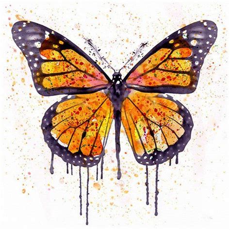 A Painting Of A Butterfly With Orange And Black Spots On Its Wings
