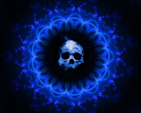 Skull Dark Blue Gothic Fantasy Hd Artist 4k Wallpapers Images