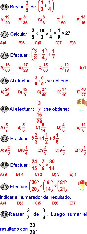 Fracciones Ejercicios Resueltos Y Para Resolver En Secundaria Pdf