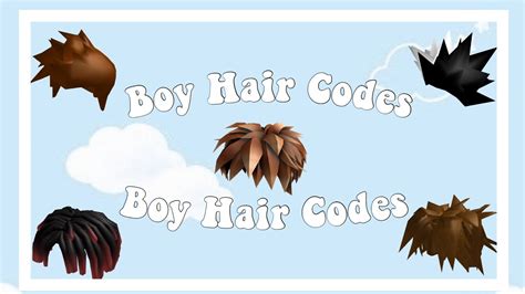 Boy Hair Codes For Bloxburgother Games Youtube