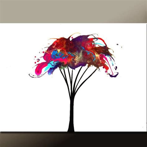 Renewed New Abstract Modern Tree Art Painting 36x24 Original By