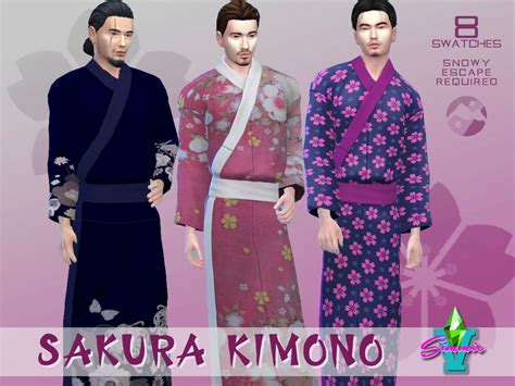 The Sims Resource Simmiev Sakura Kimono Japanese Yukata Japanese