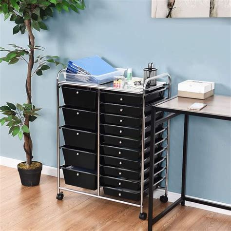 Les patins à roulettes se caractérisent par leurs quatre roues. Chariot de Rangement avec 15 Tiroirs Tour de Rangement ...