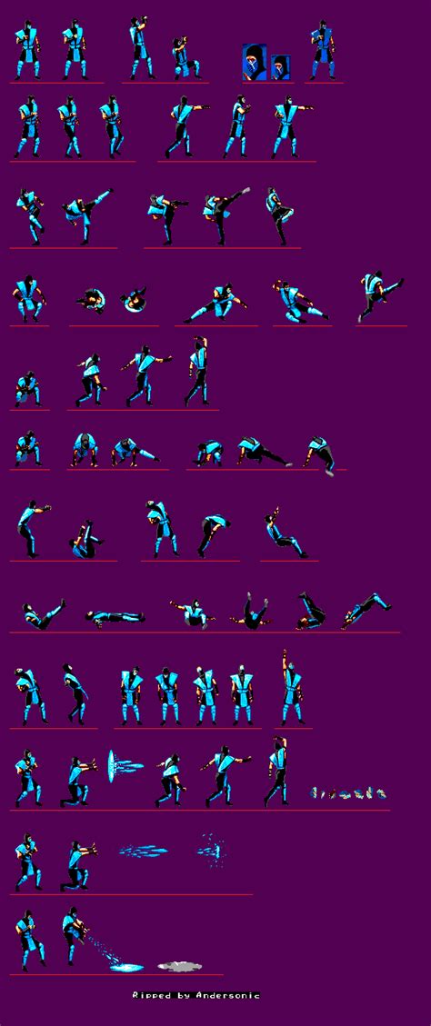 The Spriters Resource Full Sheet View Mortal Kombat Ii Sub Zero