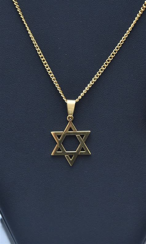 Jewish Star Necklace Gold Jewish Star Necklace Star Of Etsy Uk