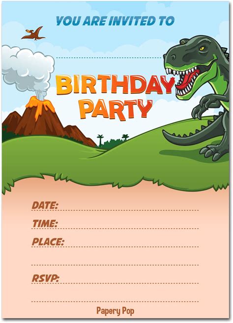 Amazon Com Girls Dinosaur Party Invitations With Pink Envelopes My Xxx Hot Girl