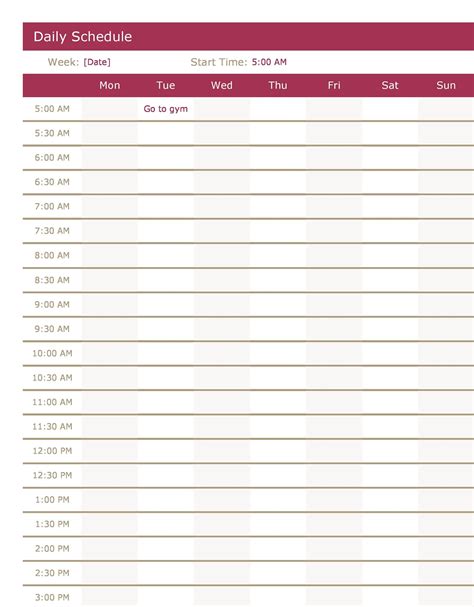 Daily Planner Template Free Printable Printable Templates