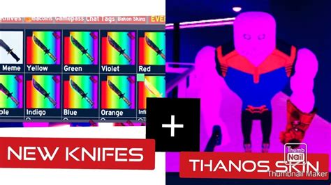 New Thanos Skin 9 Knifes Roblox Bakon Youtube