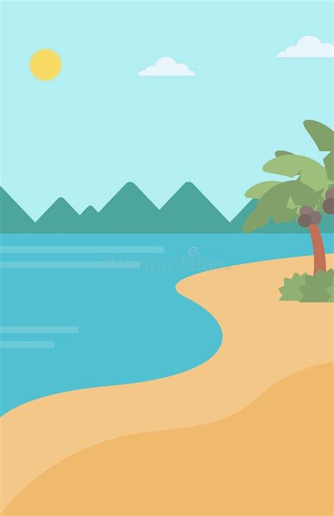 Background Of Sand Beach With Blue Sea Stock Vector Illustration Of