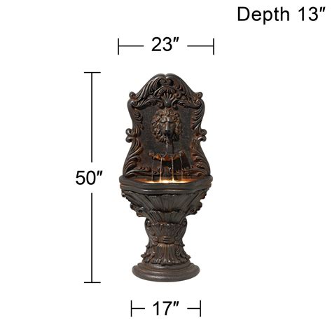 John Timberland Antiqued Outdoor Wall Water Fountain With Led Light 50