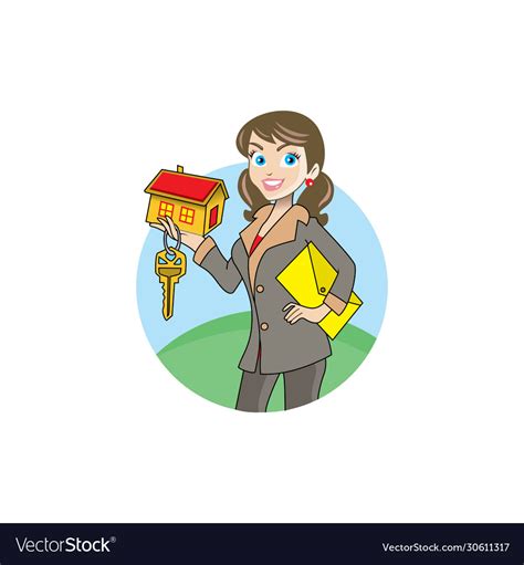 A Real Estate Agent Cartoon Character Royalty Free Vector