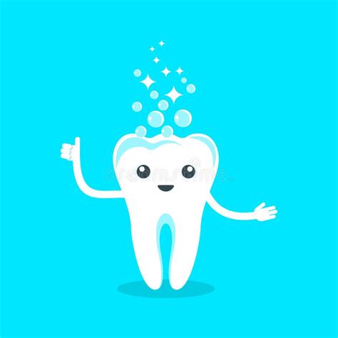 Cute Smiling Happy Tooth Clean Stock Vector Illustration Of Care