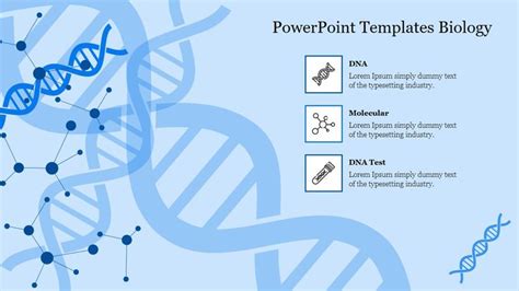 A Blue And White Background With The Words Powerpoint Templates Biology