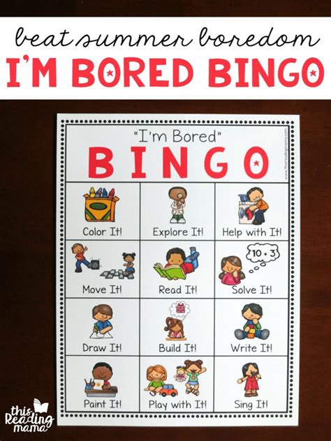 The super mario emulator is available online for desktop play using a keyboard. I'm Bored BINGO Chart for Kids - This Reading Mama ...