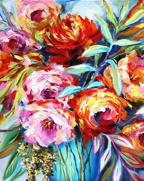 Flower Painting оriginalcontemporary Colorful Art Bouquet Colorful