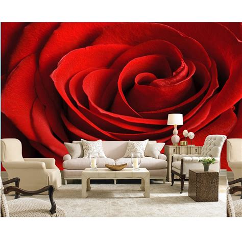 3d Murals Custom Photo Wallpaper For Walls Diy Beautiful Red Rose