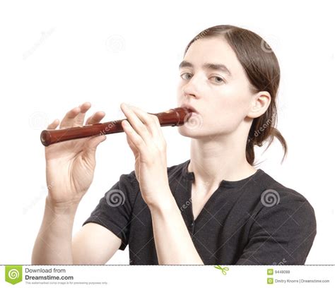 Playing Recorder Stock Photo Image Of Instrument Complexion 9448088