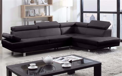 modern contemporary faux leather mircrofiber sectional