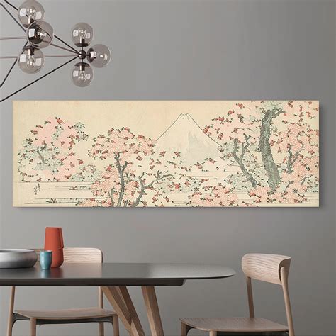 Tableau Japonais Hokusai Mont Fuji Et Cerisiers En Fleurs