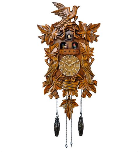 Traditional Hand Carved Cuckoo Clock With Dancing Player China Cuckoo