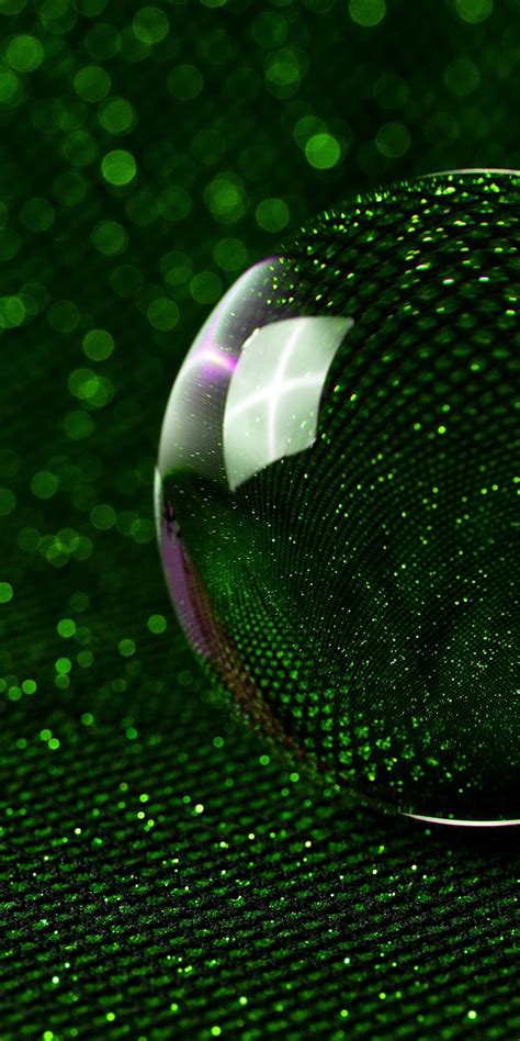 1080x2160 Sphere 3d Glass Ball Green Glitter Wallpaper Glitter