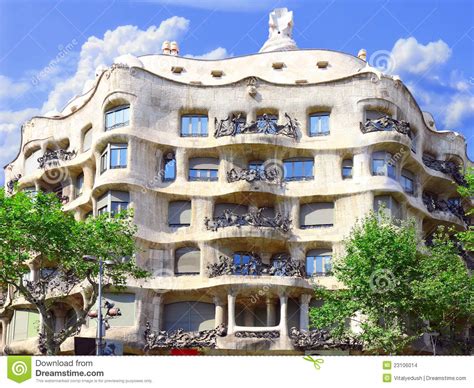 House Casa Mila Barcelonaspain Stock Images Image