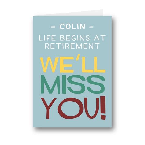 Personalised Card Life Begins At Retirement Well Miss You Etsy